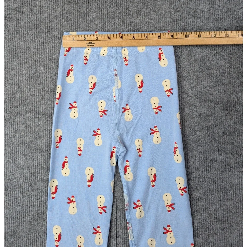Hanna Anderson Pajama Set 120CM 6-7 Blue Snowman Lightweight Tencel Novelty